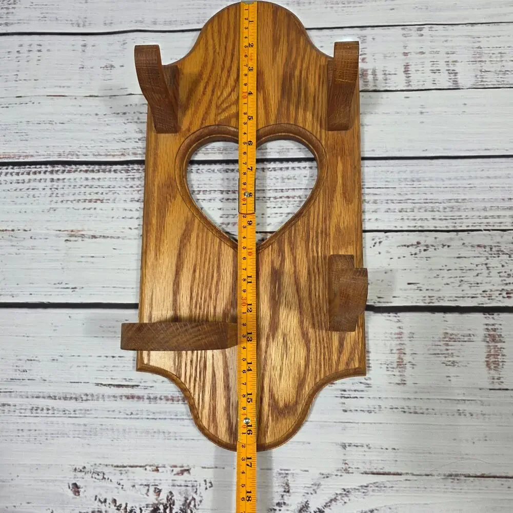 VTG Wooden Heart Hanging Wall Decor & Candle Holder/Rack